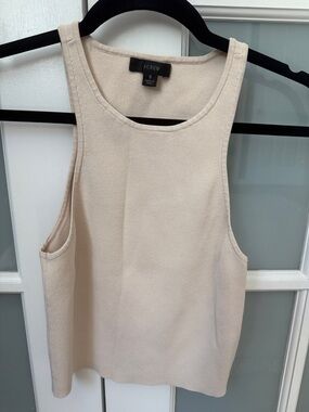 J. Crew Neutral Cream Ribbed Tank